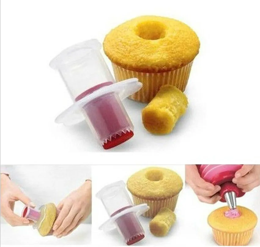 Кухня Торт ядро Remover торт Плунжер для кексов корер комплект украшения