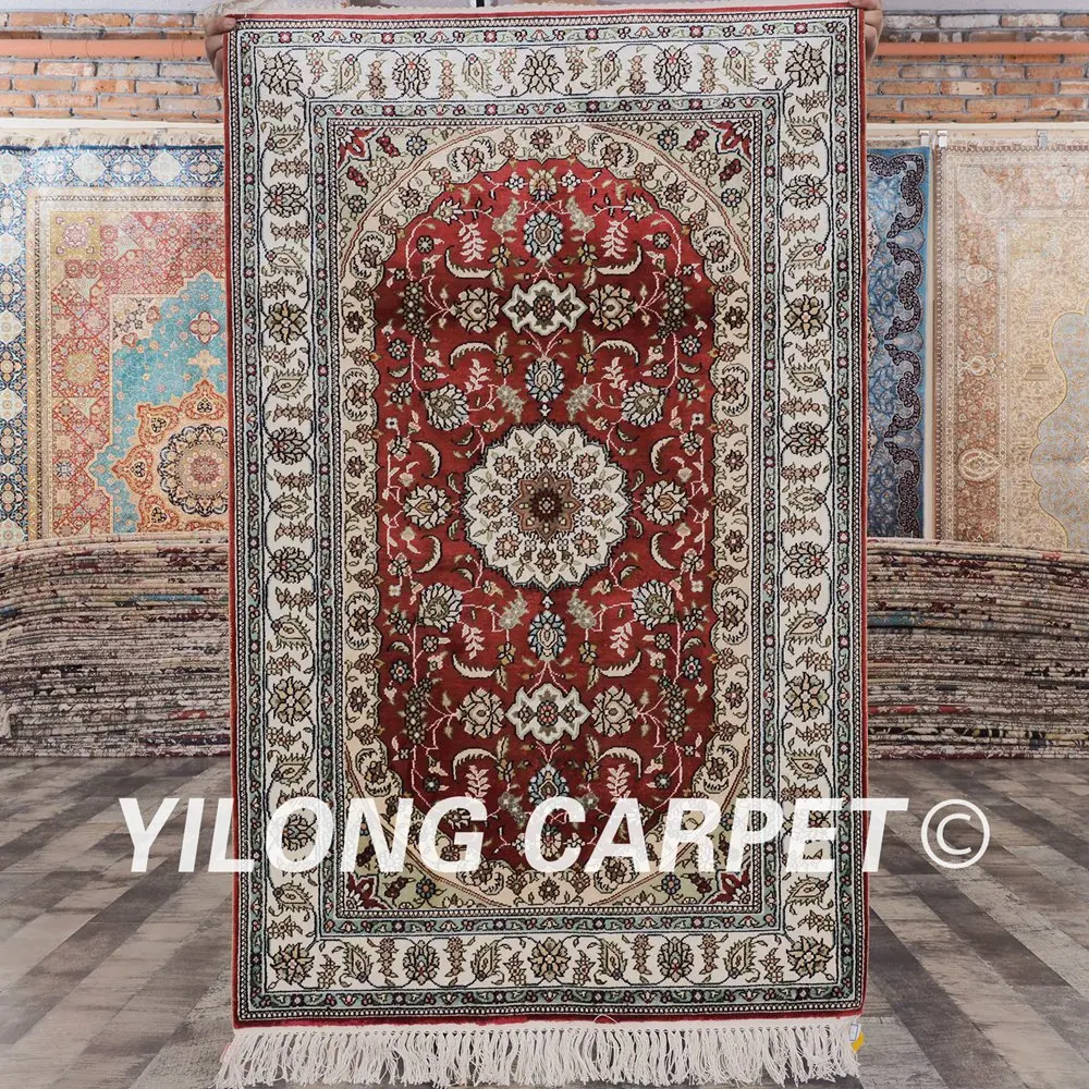 YILONG 2 5 'x 4' персидский шелковый ковер с цветочным дизайном изысканная