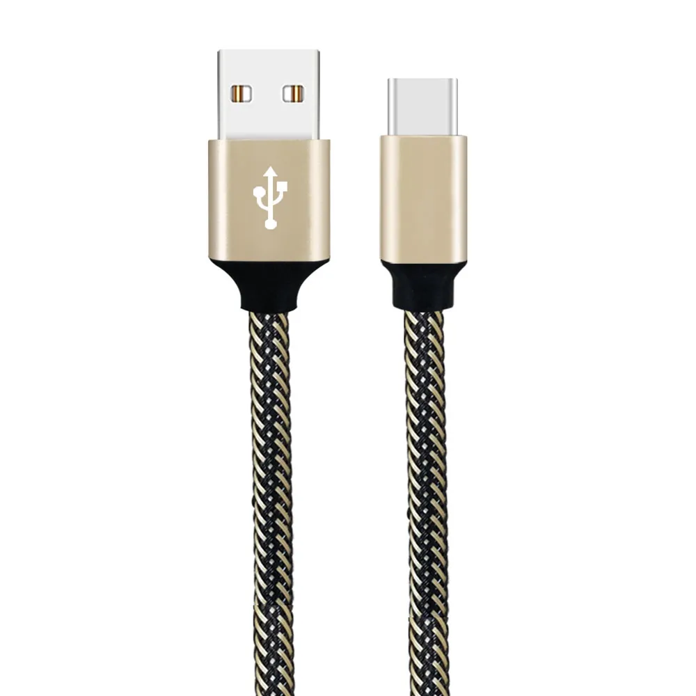 Золотой Высокое качество 0,3 м нейлоновый Прочный Плетеный Канат USB-C type-C 3,1 Синхронизация данных зарядное устройство зарядный кабель провод для Samsung для ладони - Цвет: Золотой