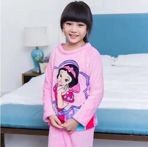 style 19 Детская теплая одежда для сна с длинными рукавами фланелевые пижамы с героями мультфильмов для мальчиков и девочек, Осень-зима, Детский коралловый бархат Главная Одежда - Цвет: style 19