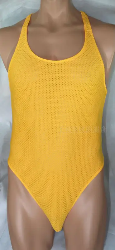 Мужское боди стринги трико из нейлона и спандекса с высоким вырезом на спине G3285