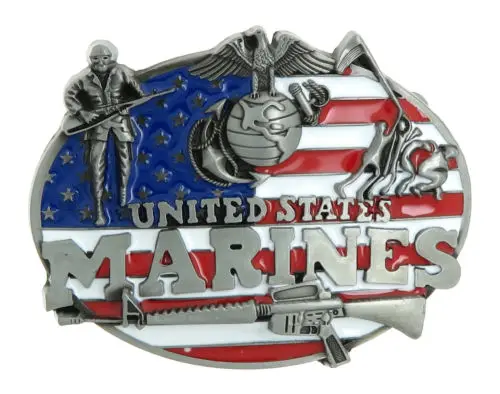 melhor Fivelas De Cinto Personalizado De Alta Qualidade Baixo Preço Nos Estados Unidos EUA Marine Corps USMC Fivela Bandeira Americana De Metal Fivela De Cinto