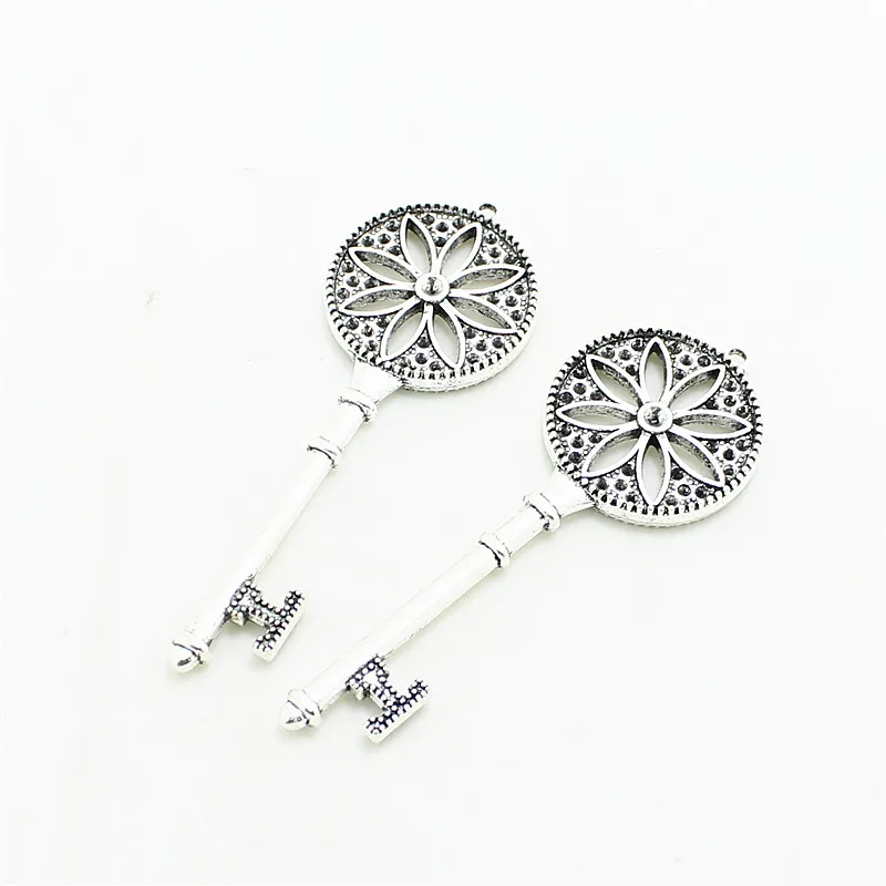 Сладкий колокольчик 8 шт винтажные Подвески полые цветок Ключ Кулон Античный