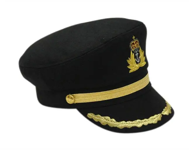 2021 Women Cotton Sailor Captain Hat Uniforms Costume Party Cosplay Stage Perform Flat Navy baseball cap for Adult and Children