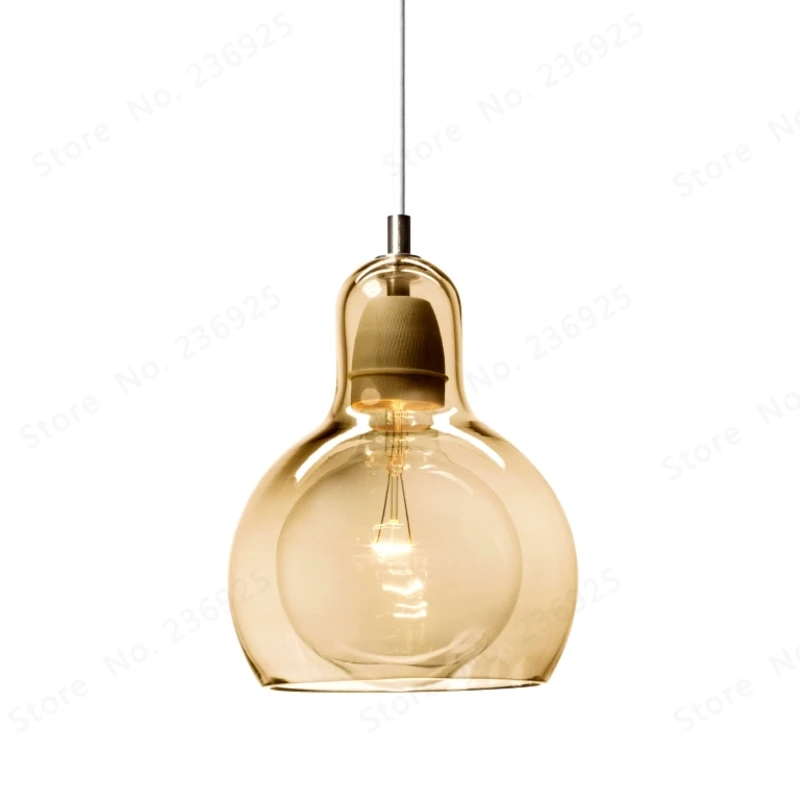 GZMJ-lámpara colgante de cristal transparente/gris/Abmer para dormitorio, lámpara colgante E27 para sala de estar y comedor