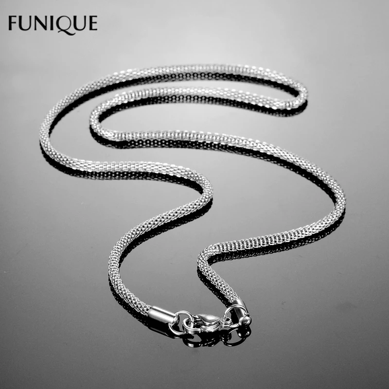 FUNIQUE новое ожерелье ювелирные изделия из нержавеющей стали сетки цепи для Wo