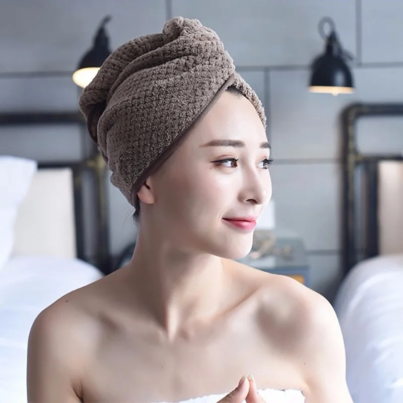 60*40cm Coral Velvet Dry Hair Bath Towel Lady's Magic Quick Towels Drying Head Wrap Hat Salon Cap Hari | Дом и сад