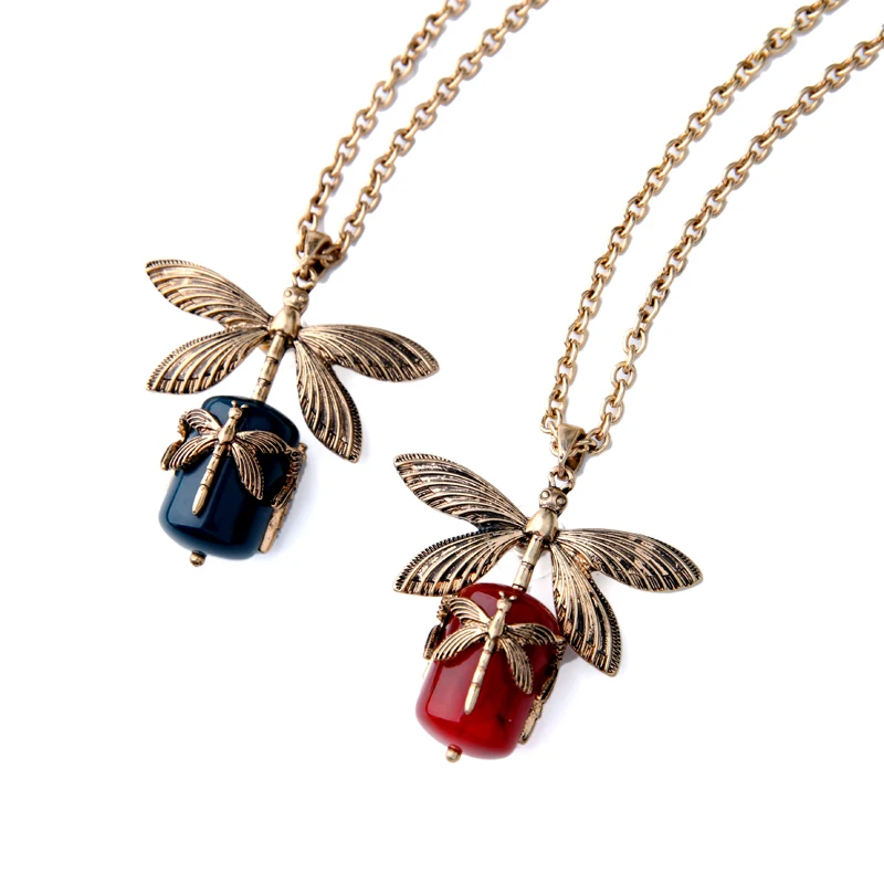 Ожерелье с насекомыми s &amp Подвески новый дизайн стрекоза стимпанк Ювелирная