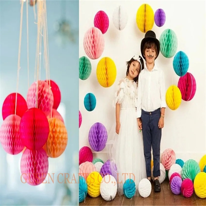 

Free Shipping 6"(15cm) 10pcs/lot Tissue Paper Honeycomb Balls For Birthday Decorations + Mixed Colors In One Lot is Available