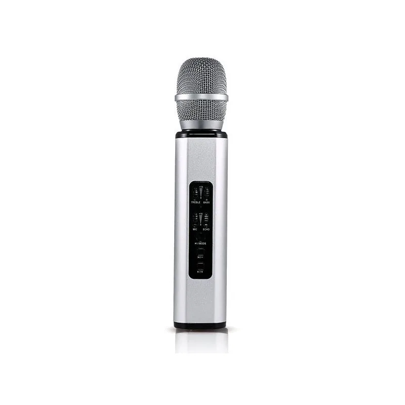 Sliver K6 профессиональный Bluetooth беспроводной микрофон караоке микрофон динамик ручной микрофон пение плеер TF карта для KTV домашнего аудио - Цвет: Sliver