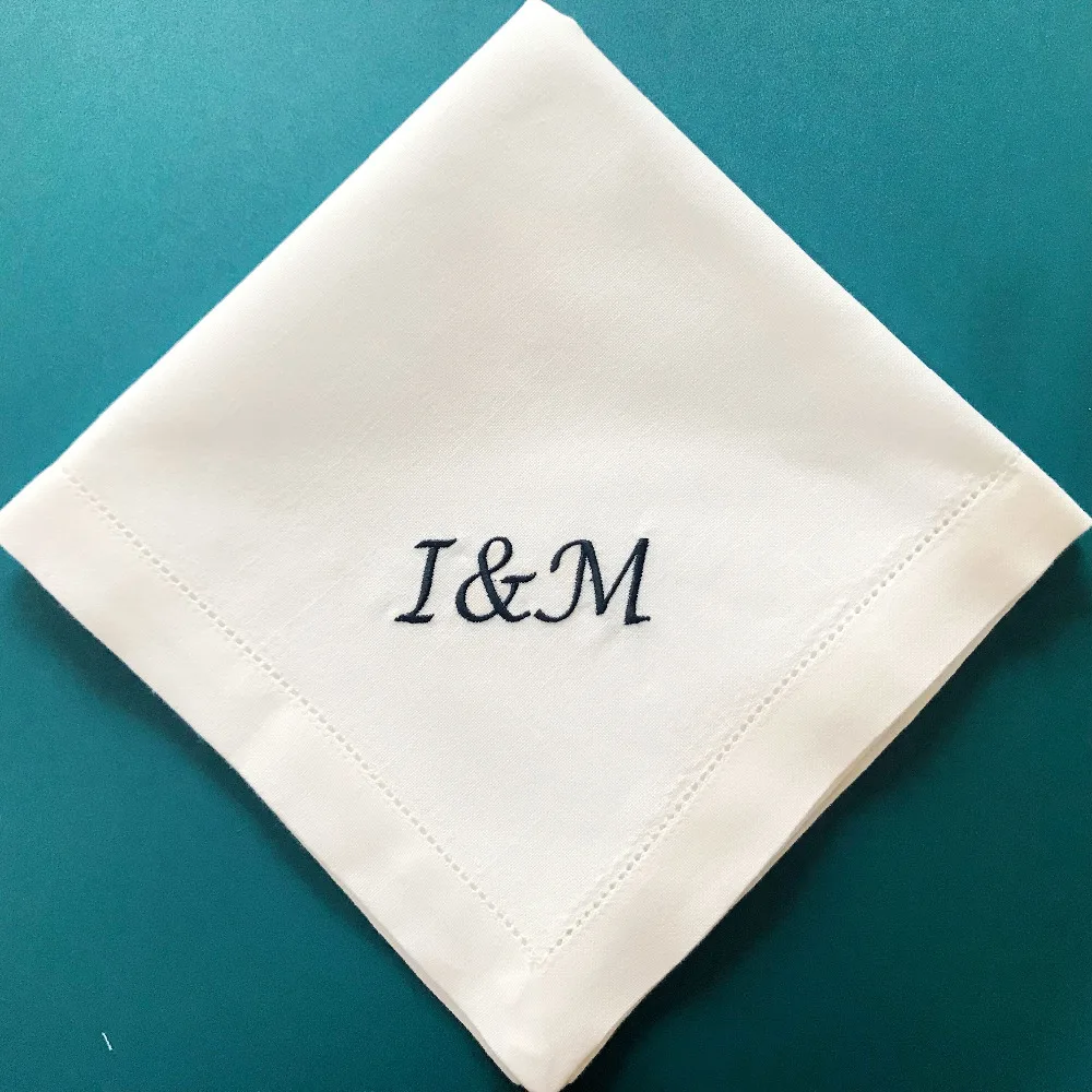 Персонализированные салфетки Monogrammed свадебные моющиеся вышитые с