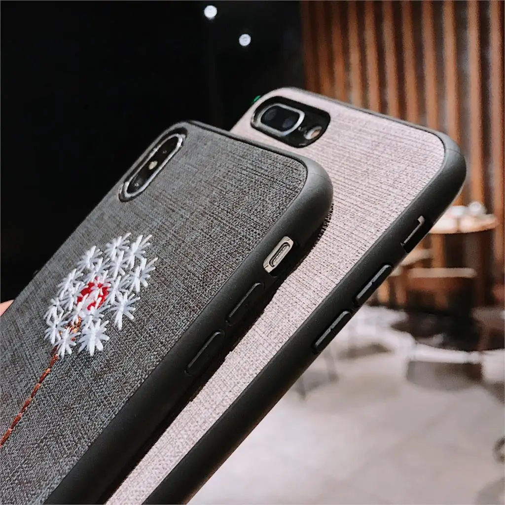 Чехол для телефона с вышивкой и одуванчиком iPhone 6 6S 8 7 Plus чехол милыми парными