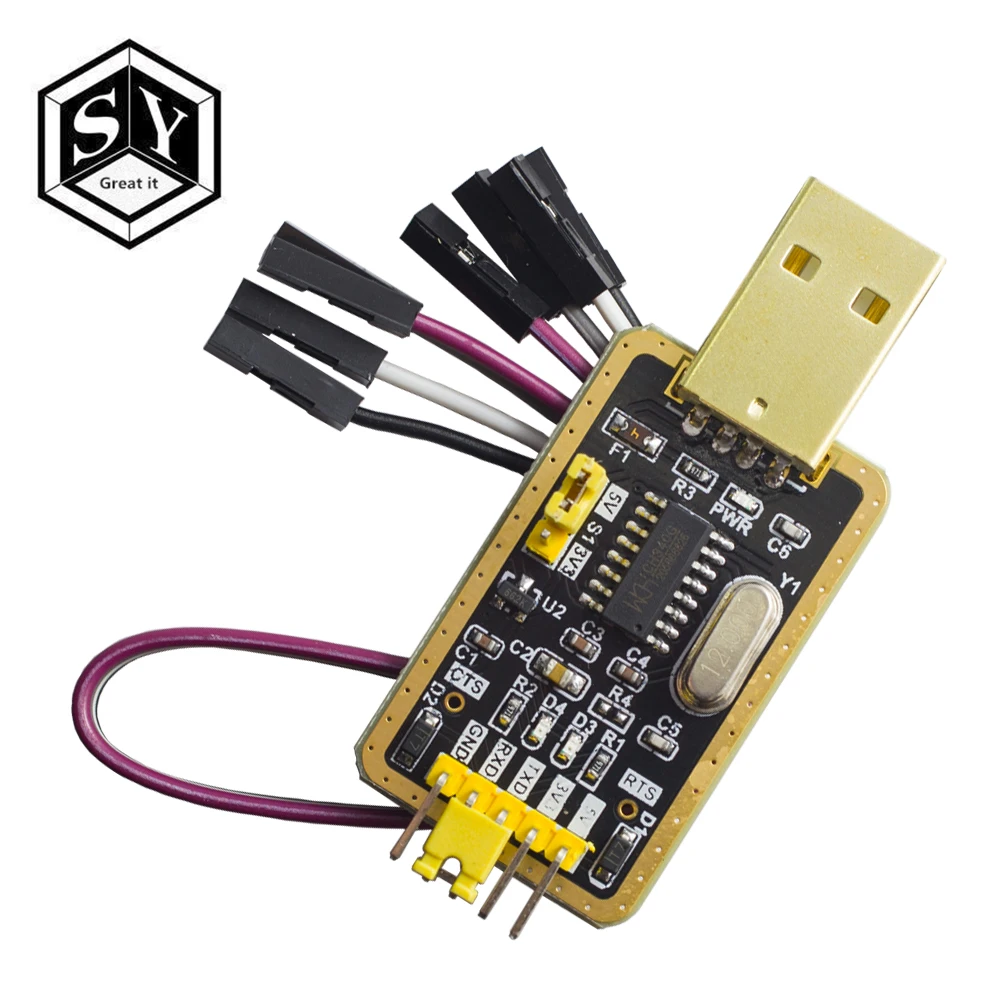 1 шт. модуль Great IT CH340 вместо PL2303, CH340G RS232 к ttl модуль обновления USB к последовательному порту в девять щеток маленьких пластин