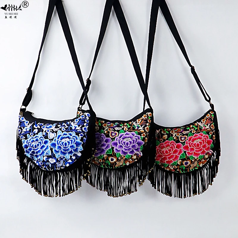 Винтаж вышивка ручной работы Gypsy Boho богемное сумки Для женщин сумка через плечо