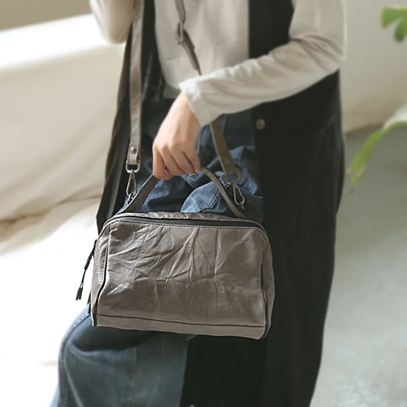 

Vendange original cow-leather bag handmade leather lady shoulder bag retro simple women bag 2506