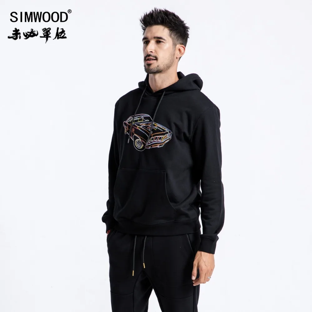 Бренд SIMWOOD толстовки мужские 2019 Осенние модные с принтом капюшоном толстые
