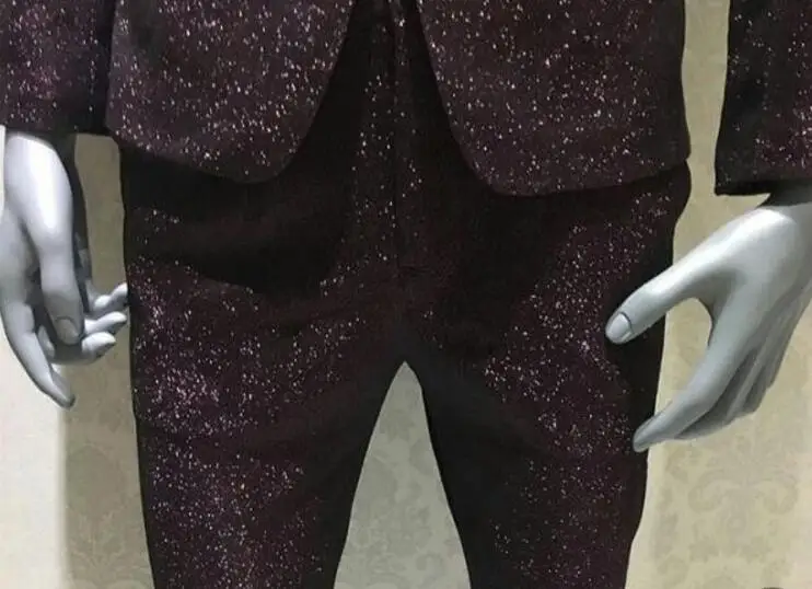 S-5XL Hot / Spring Men's New Fashion High-end bright silk suit DJ singer costume | Мужская одежда