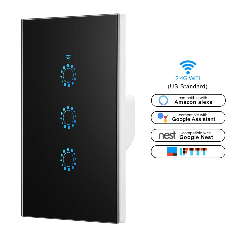 WiFi светильник с сенсорным управлением 1 2 3 банды настенное крепление стандарт США