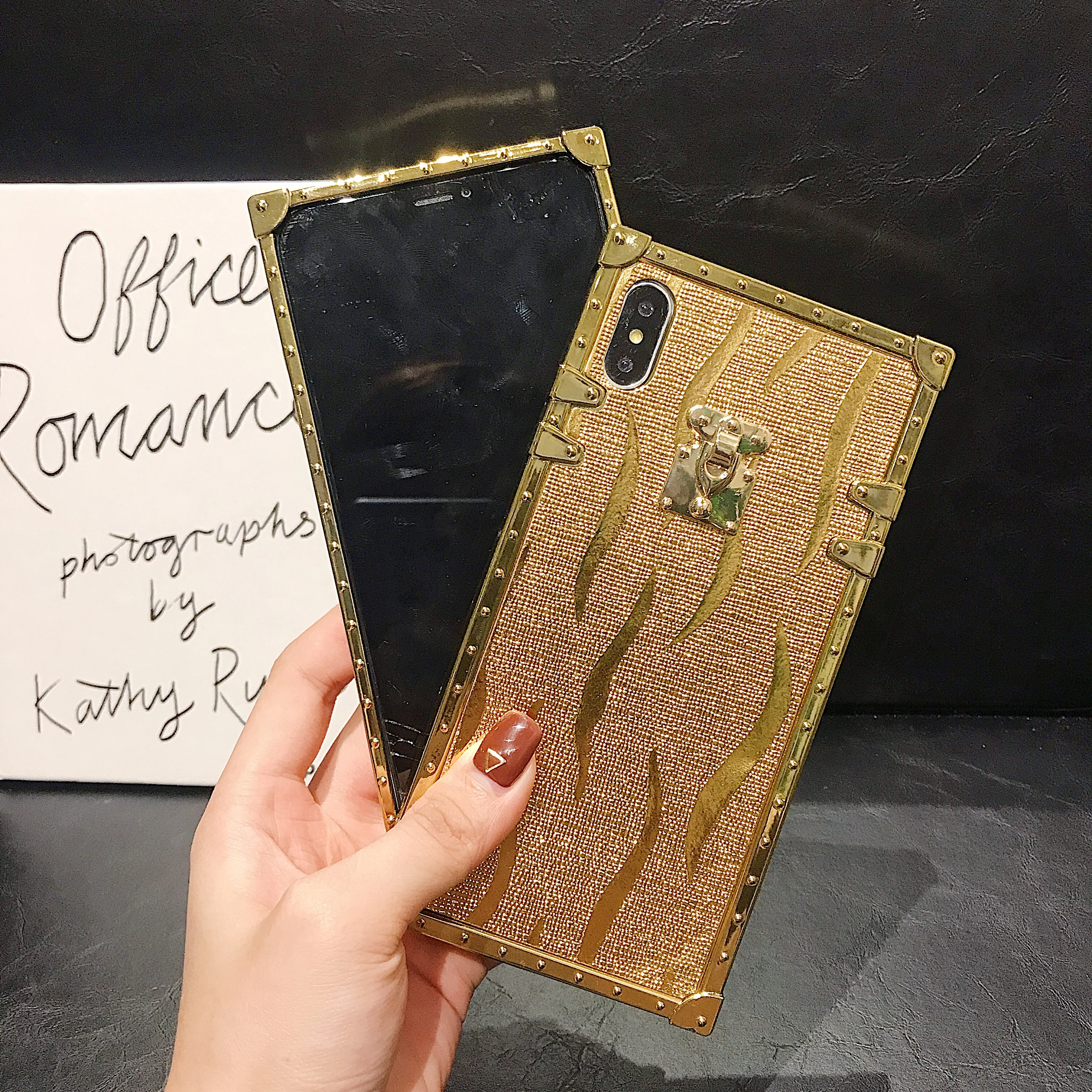Чехол для iPhone 12 Pro Max Mini 11 Xr Xs X 6S 7 8 Plus роскошный квадратный металлический блестящий