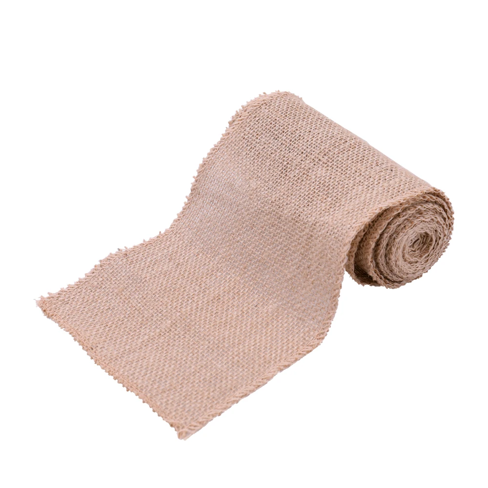 Декор для свадебной вечеринки джутовый льняной рулон гессианская лента с белым кружевом для шпагат в деревенском стиле Подарочная упаковка винтажные изделия ручной работы орнамент Мешковина