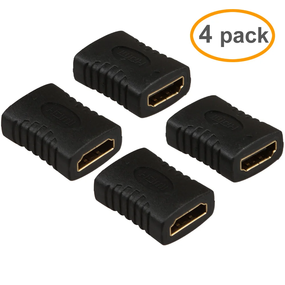 4 шт. HDMI Женский адаптер позолоченный Высокоскоростной V1.4 к женскому F/F муфта