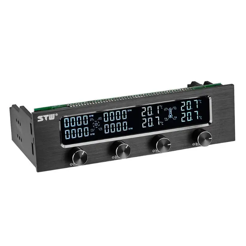 

4 Channels CPU Cooling Fan Speed Temperature Controller Turn Knob Multi-Fan Cooling Controller Panel
