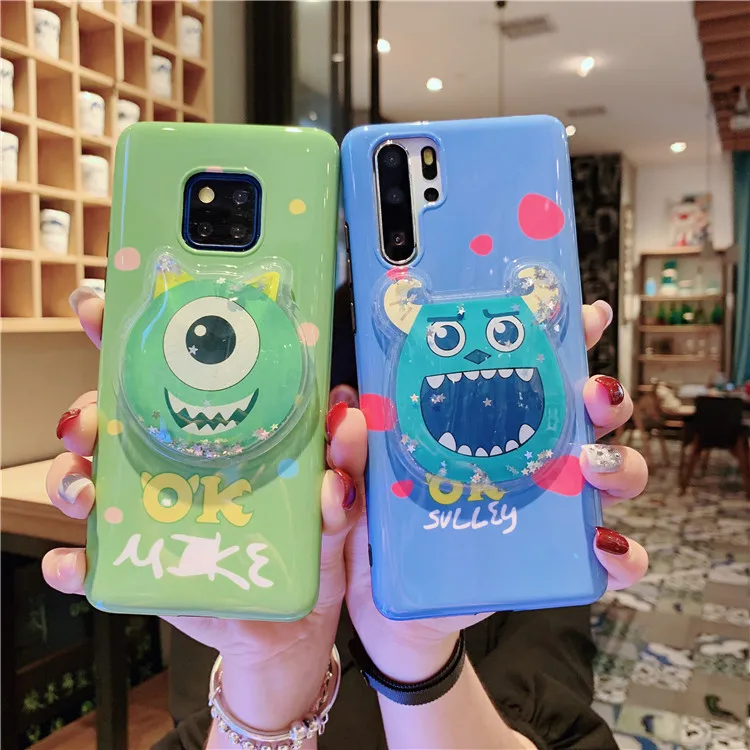 For Huawei P30 p20 Cute Lotso bear liquid soft back Case for mate20 pro nova4 Nova3 Nova2S Cartoon monsters cover shell |