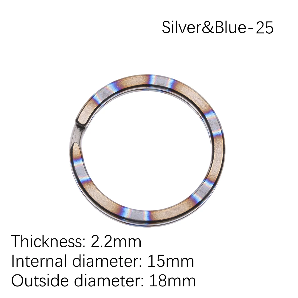 18mm 1pc Silver Blue 1/2 шт. брелок для ключей из титанового сплава, для повседневного использования, для улицы, портативный брелок, пряжка, кольцо для ключей, круглый зажим, держатель для ключей, для кемпинга, путешествий, подвесной инструмент - Цвет: 18mm 1pc Silver Blue