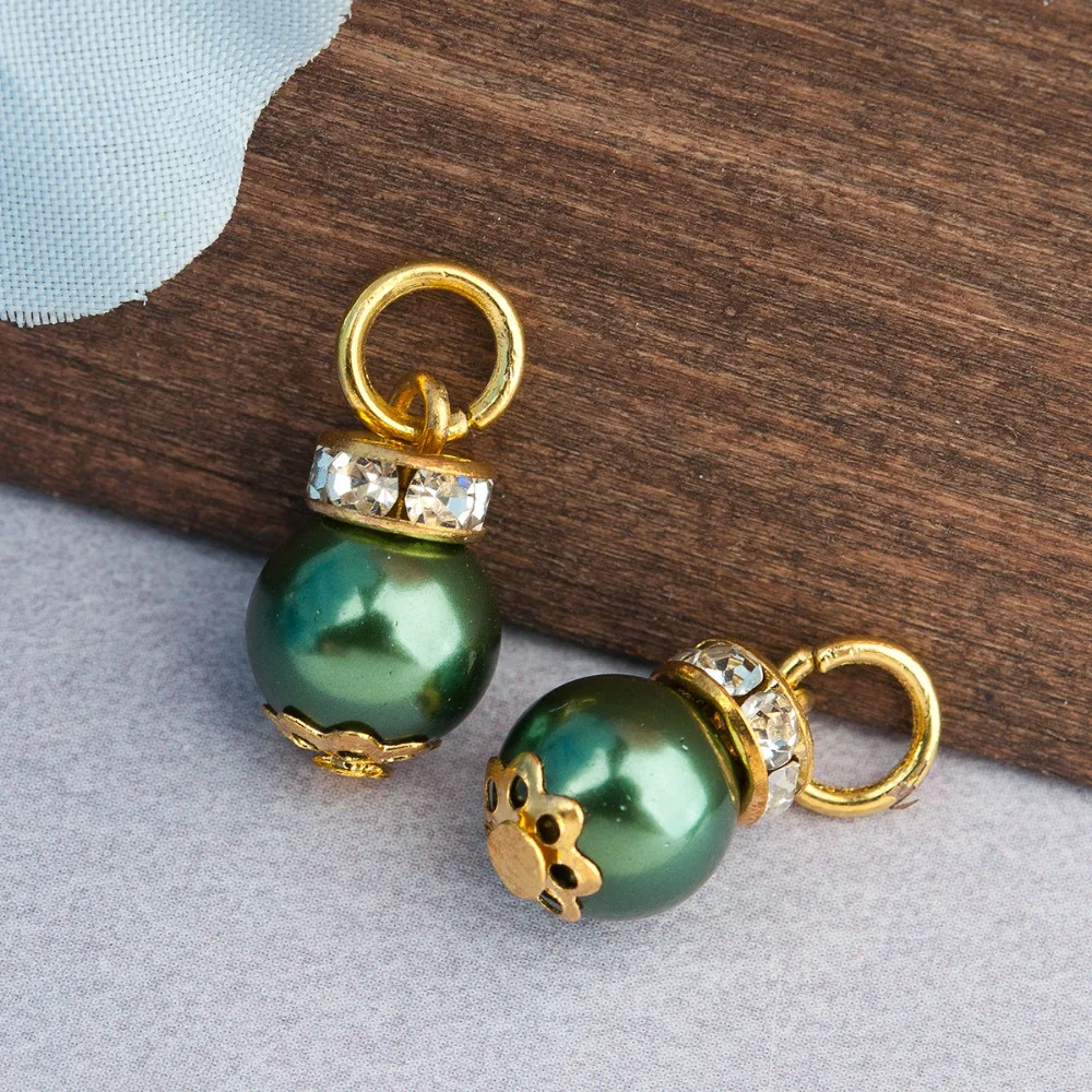 DoreenBeads подвески из сплава и стекла на основе цинка круглый золотой цвет красный