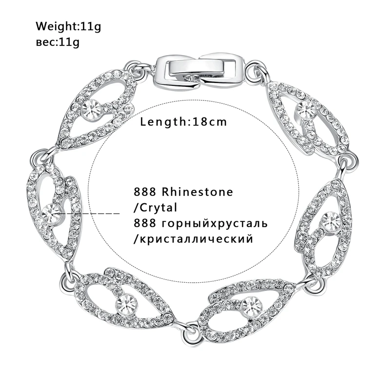 Женский браслет с кристаллами MSL318 серебряная/Золотая цветная слезы 2018|bracelets