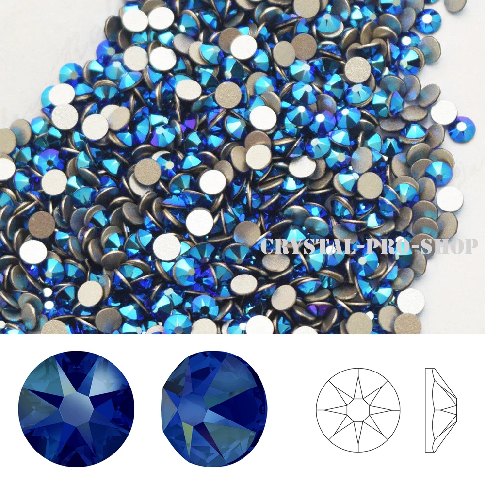 Кобальтовое мерцание (369 шипов) новый эффект кристалла от Swarovski элементы (ss5 ss30)