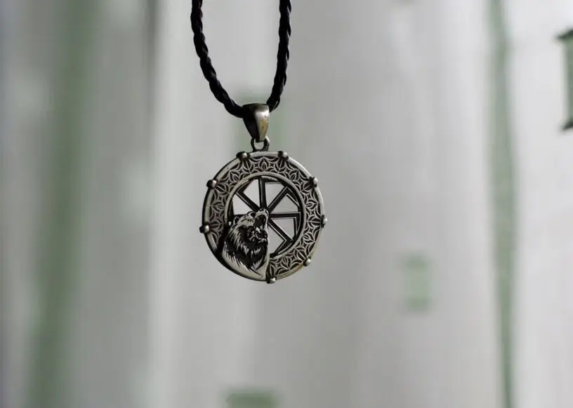 10 шт. Оптовая Викинг Медведь Подвеска славянский оберег символ солнце колесо