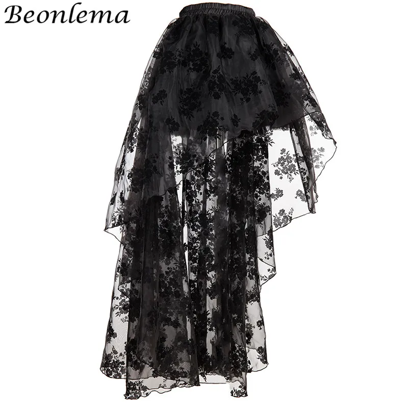 Женская сетчатая юбка Beonlema красная длинная длиной до пола 6XL с цветочным принтом