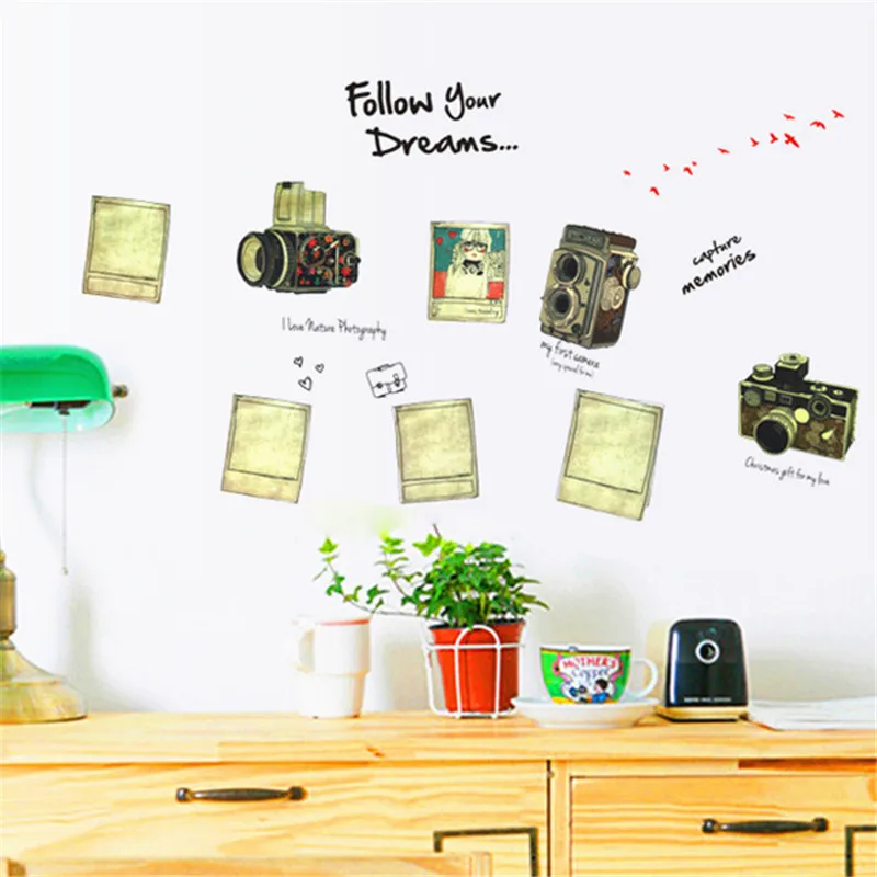 Follow Your Dreams...-Fashion Retro Camera Room Wall Sticker | Дом и сад