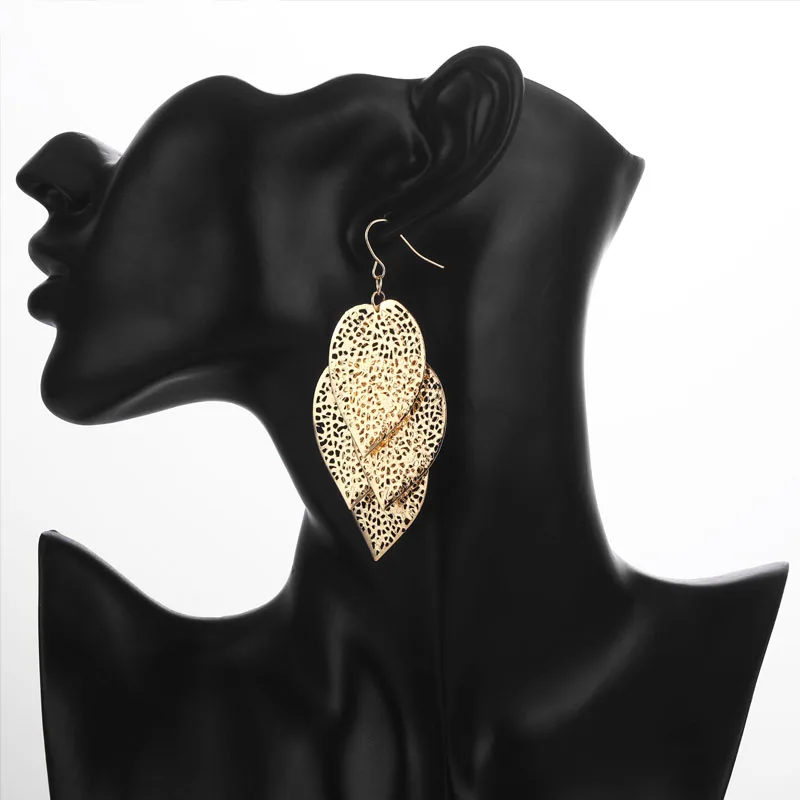 Lost Lady винтажные листья Роскошные серьги Boho богемные висячие полые для женщин