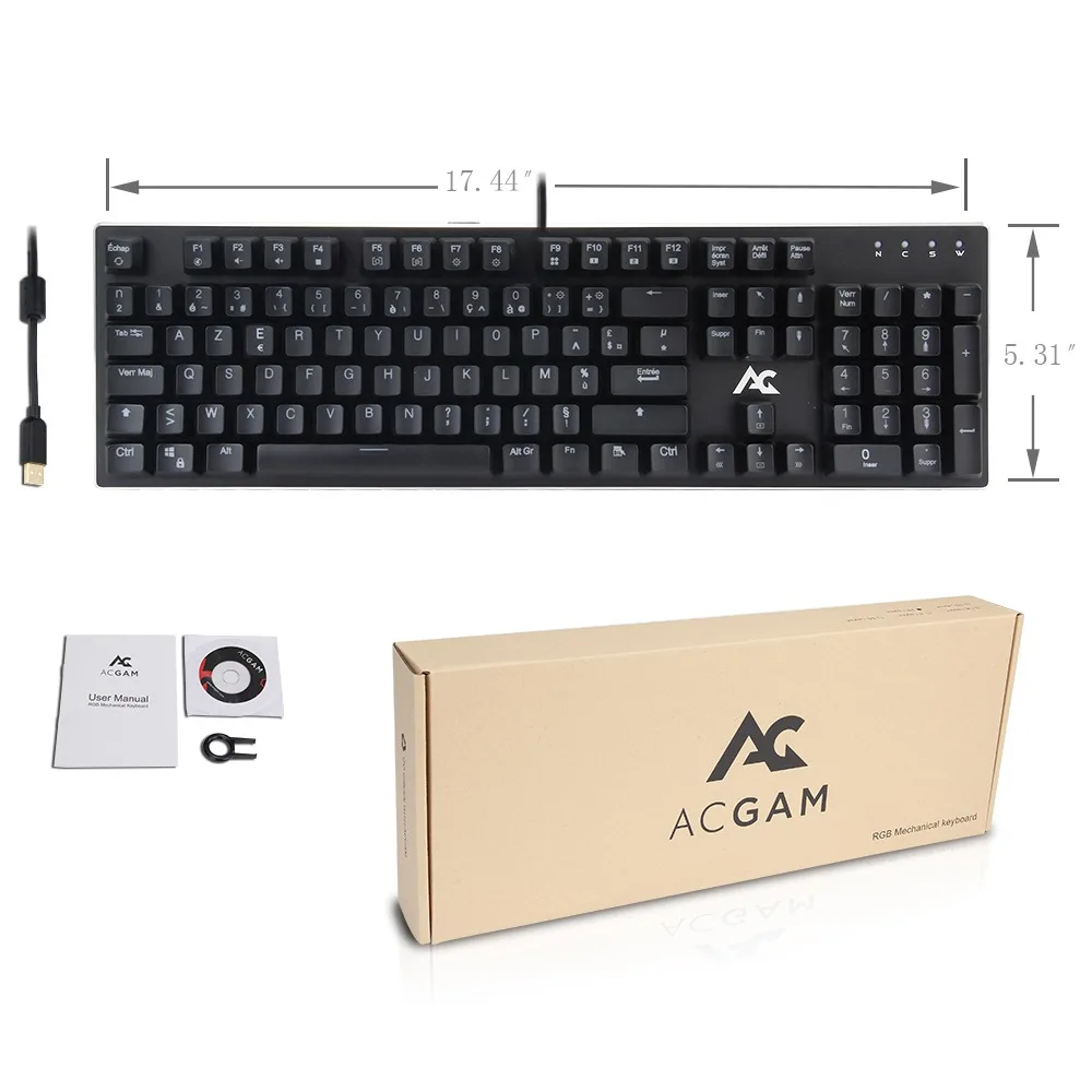 Испанский/Испания склад доставки 3 10 дней получения ACGAM 104 Button игры RGB механическая