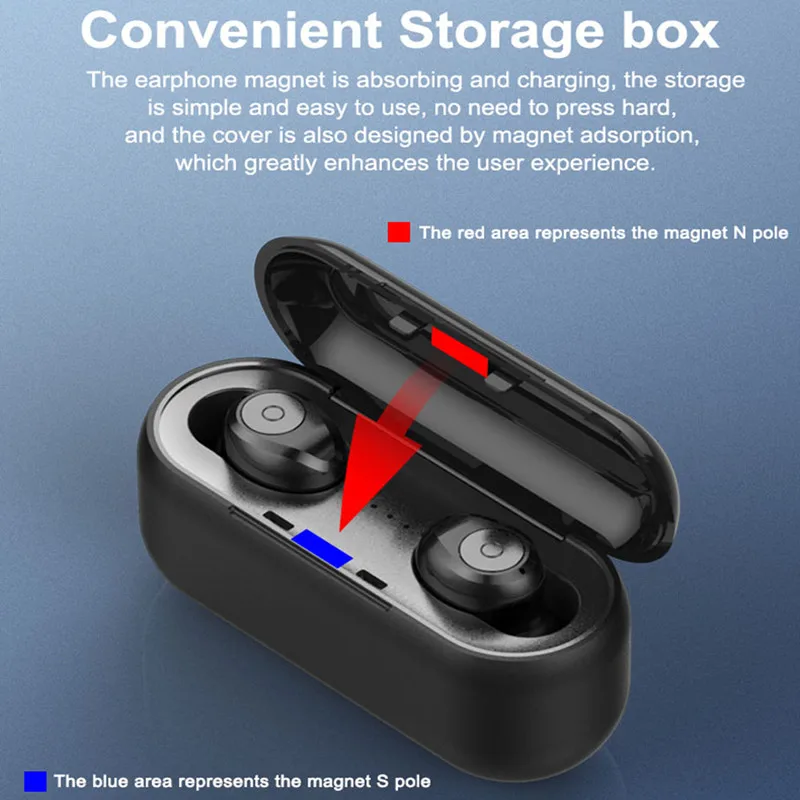 HYASIA Bluetooth 5.0 Earphone TWS Wireless Headphons BT Sport Handsfree Earbuds 3D Stereo Gaming Headset With Mic Charging Box |