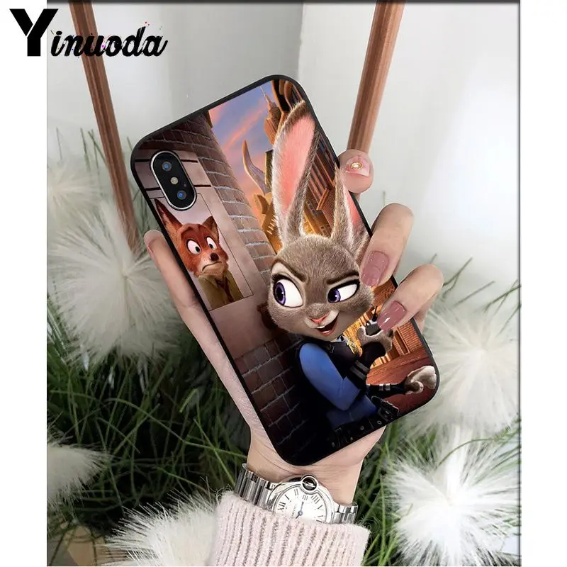 Yinuoda Zootopia Lover fox rabbit DIY раскрашенный красивый чехол для телефона для iPhone X XS MAX 6 6s 7 7plus 8 8Plus 5 5S SE XR