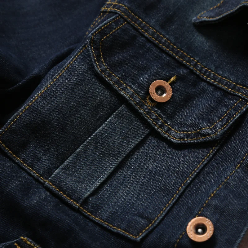 Рваные синие джинсы куртка Мужчины осень рваные мужской Slim Fit повседневные