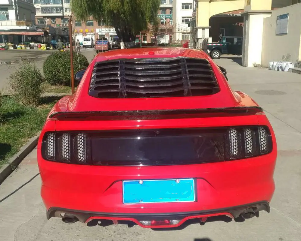 АБС/карбоновое волокно, накладка на заднее лобовое стекло для Ford Mustang, бодик, оконные жалюзи, гоночная отделка, автозапчасти, оконное отверстие