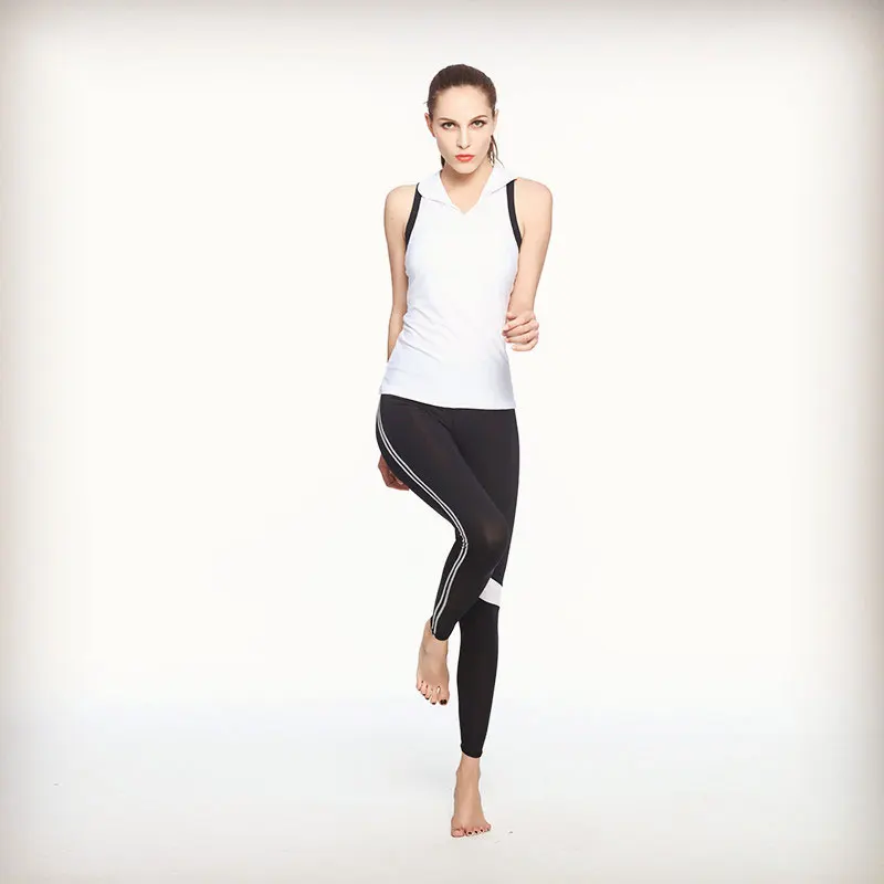 Новинка 2017 года без рукавов Для женщин длинные брюки Йога Комплект тренировки