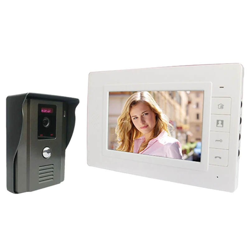 7inch Tft Lcd Screen Video Door Phone Video Intercome Doorbell Night-Vision Cmos Outdoor Security Camera Home Security - Цвет: Black