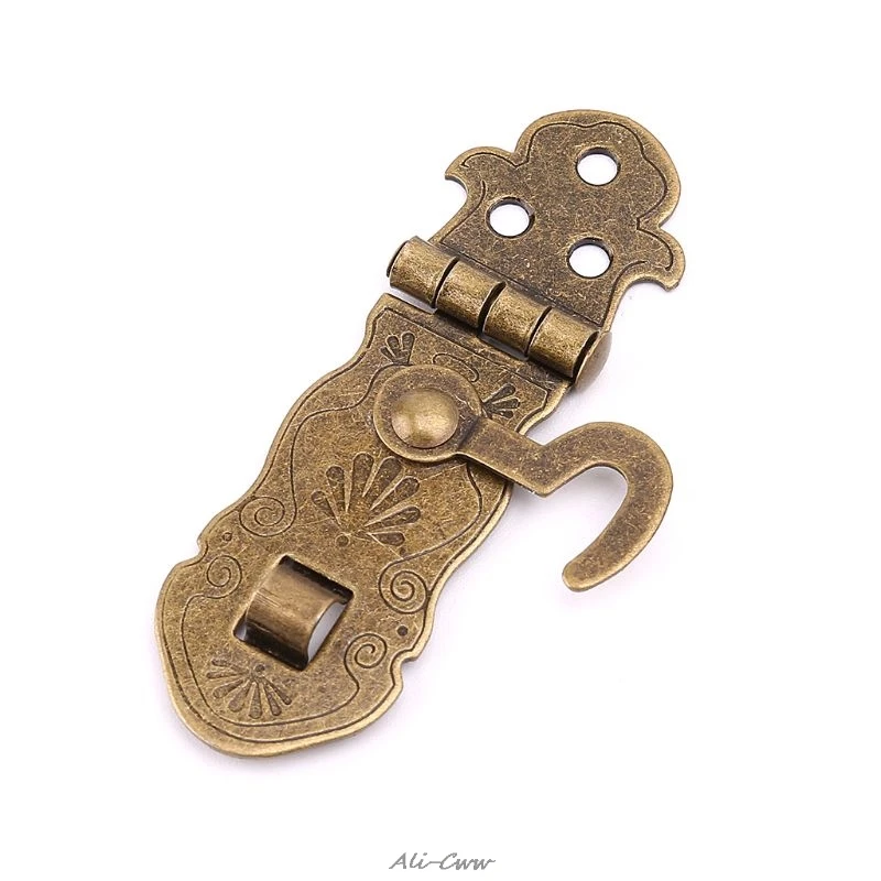 Bronze Tone Wooden Box Toggle Lock Vintage Metal Buckle Antique Hasp Latch | Обустройство дома