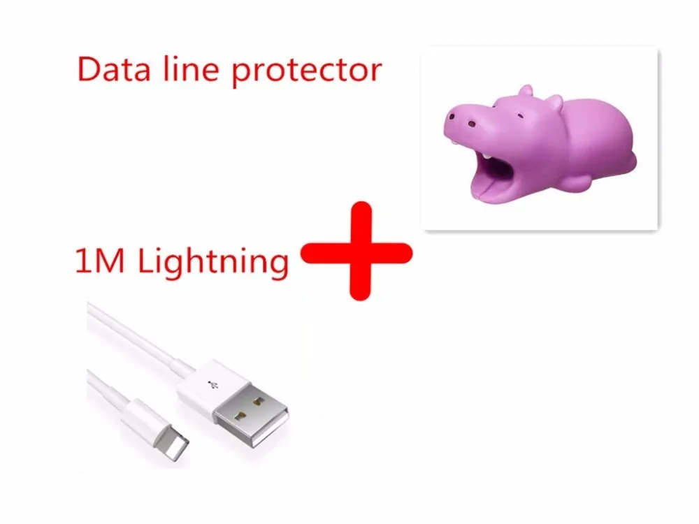 USB кабель для телефона для IPhone XS Max XR X 8 7 6 IPad Air 2 Мобильный телефон Быстрая зарядка с кабелем намотки милые животные укусы - Цвет: Hedgehog