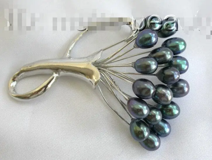 

Wholesale price ^^stunning black freshwater cultured pearl brooch pin