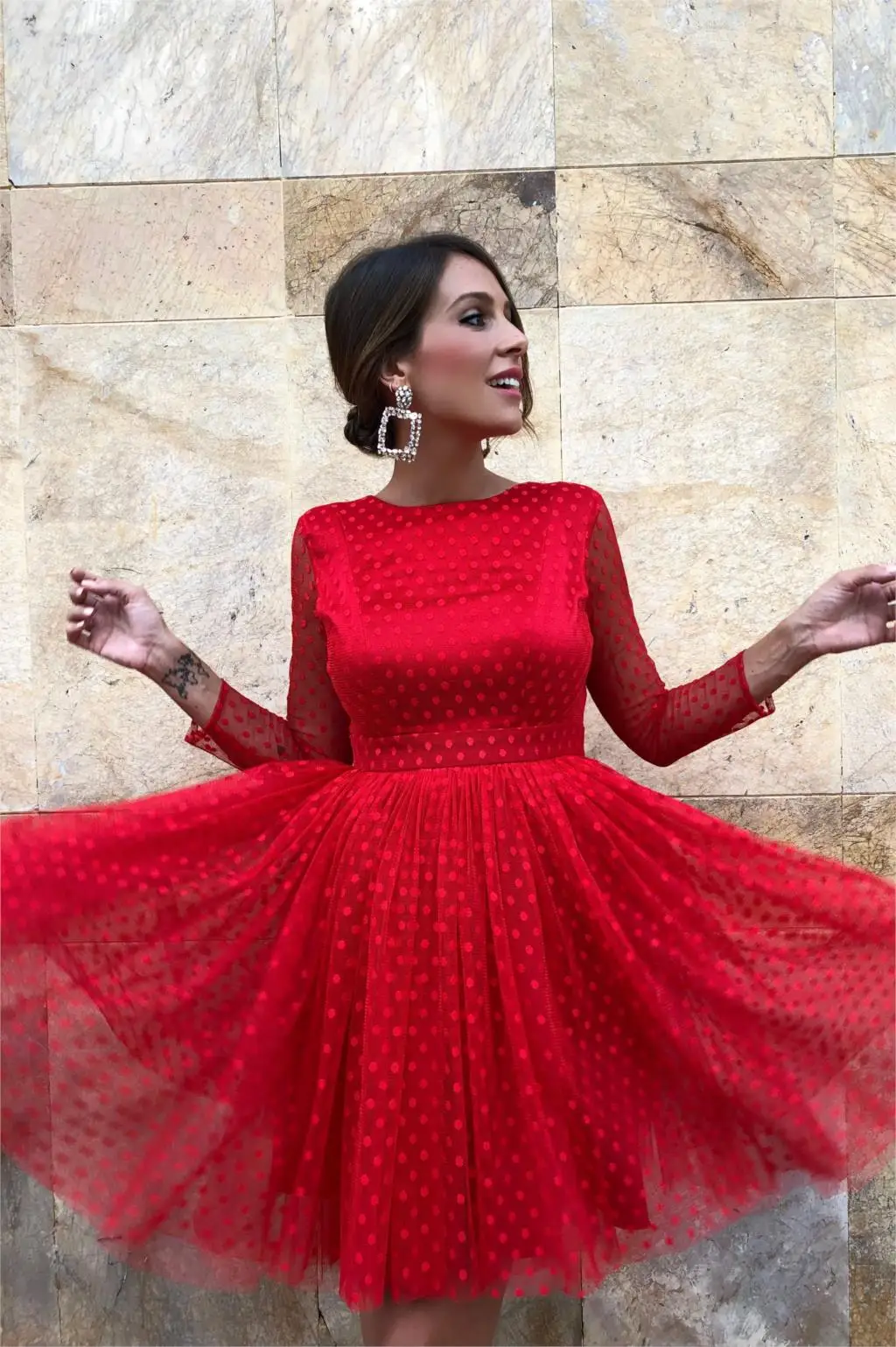 ZTVitality 2018 Vestidos сексуальное платье в горошек с открытой спиной круглым вырезом