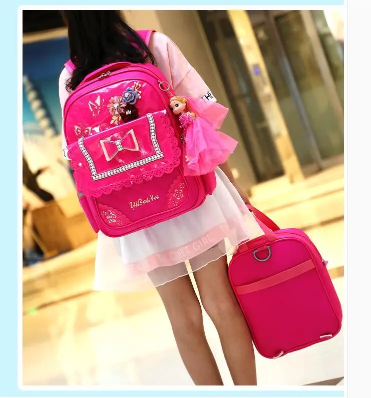Pu School Trolley Backpacks Bags Children School Bag With Wheels For Girl Kids Luggage Rolling Bags Wheeled Backpacks For Girls