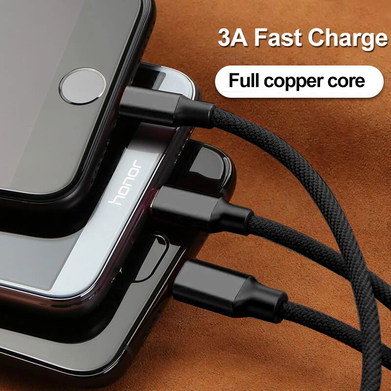 GUSGU 3 в 1 USB кабель для iPhone 5 SE 6 7 8 X type C кабель для быстрой зарядки для Xiaomi huawei MacBook Micro дата кабель для Android