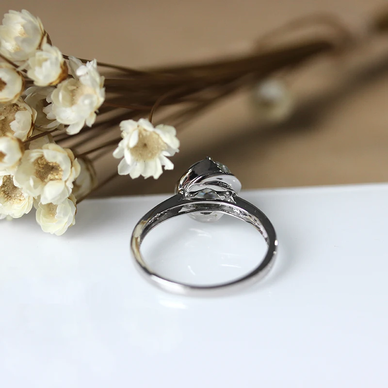 

Dupuy Engagement Ring 14K White Gold Ring Round 6.5mm 1.0ct Ring Diamond Jewelry Bridal Ring Valentine'S Day Gift D180095