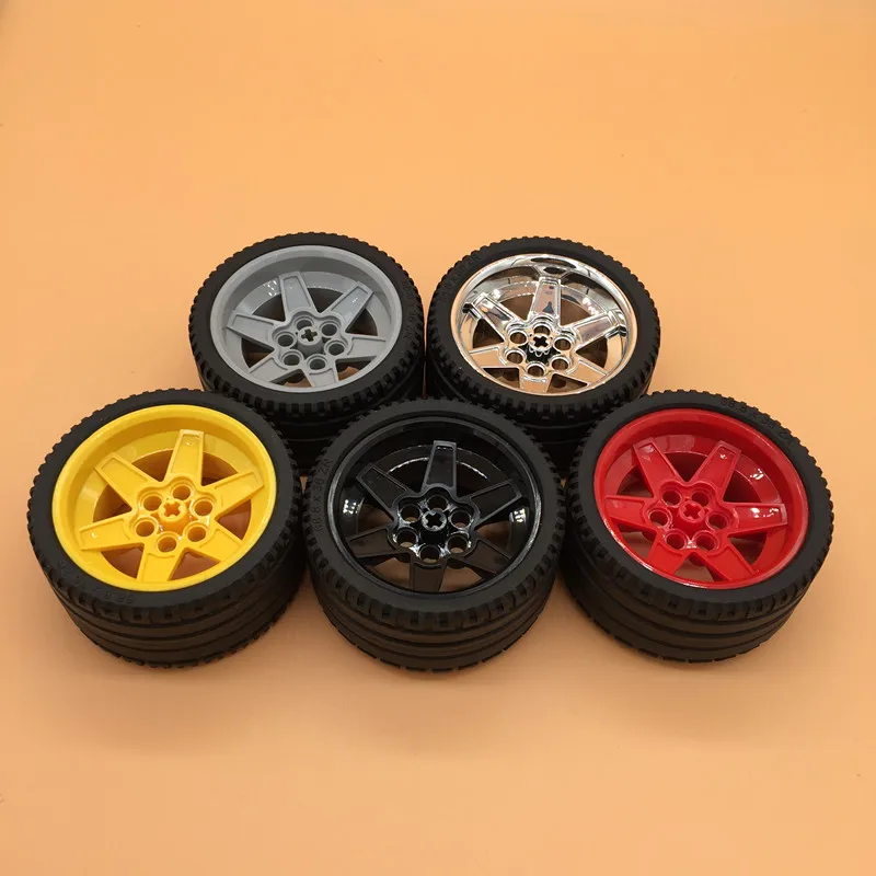 2 шт./лот ТЕХНИЧЕСКИЕ ДЕТАЛИ 44771 Шина 68,8 x 36 ZR и 15038 Колесо 56 Technic Racing Medium с 6 отверстиями для пина Блоки Частиц Игрушка на.